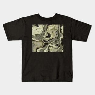 Gold and black marble design Kids T-Shirt